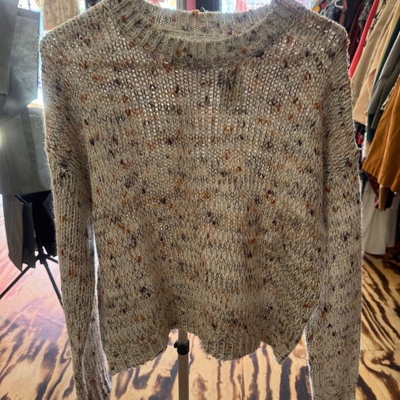 Emory Park Gray Crew Neck Sweater with Chunky Knit - Picture 1 of 3